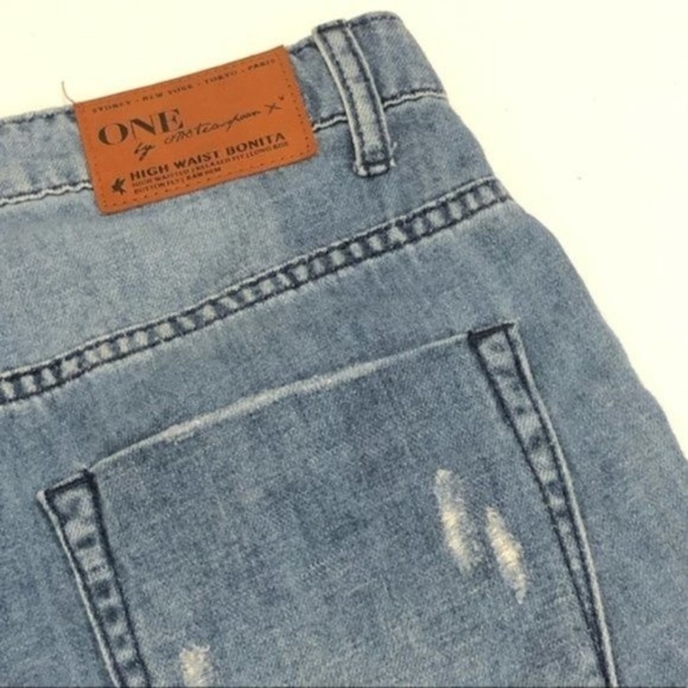 One Teaspoon Denim Cutoff Fringe Shorts Size 26 - Picture 8 of 12